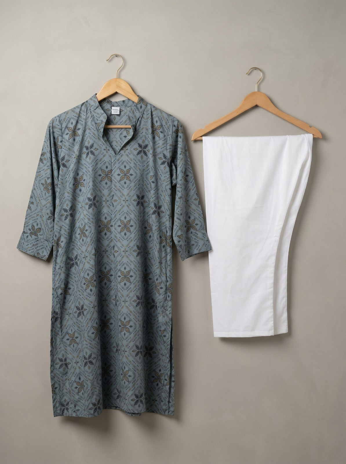 Elegant Blue Geometric Print Lawn Co-ord Set 🍂
