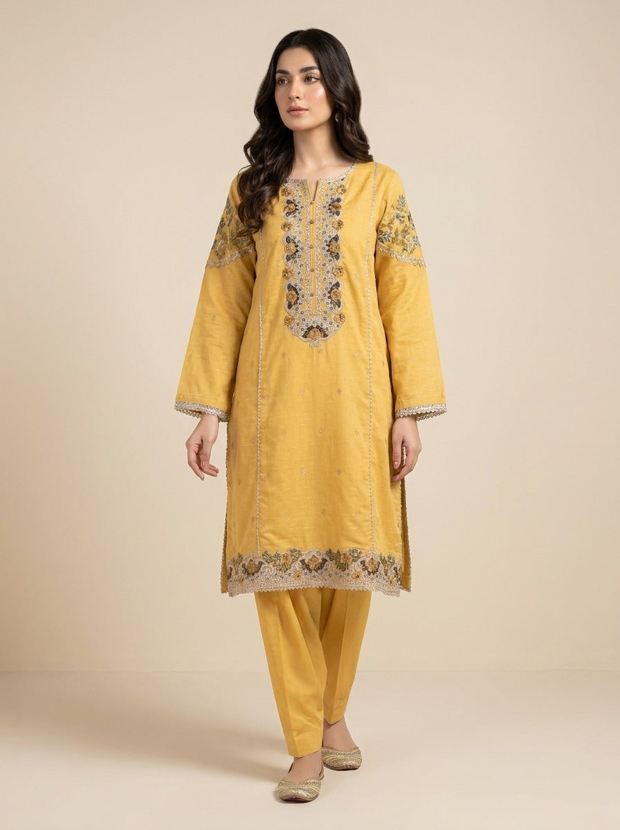 Mustard Yellow Embroidered 2&3-Piece Suit 💛